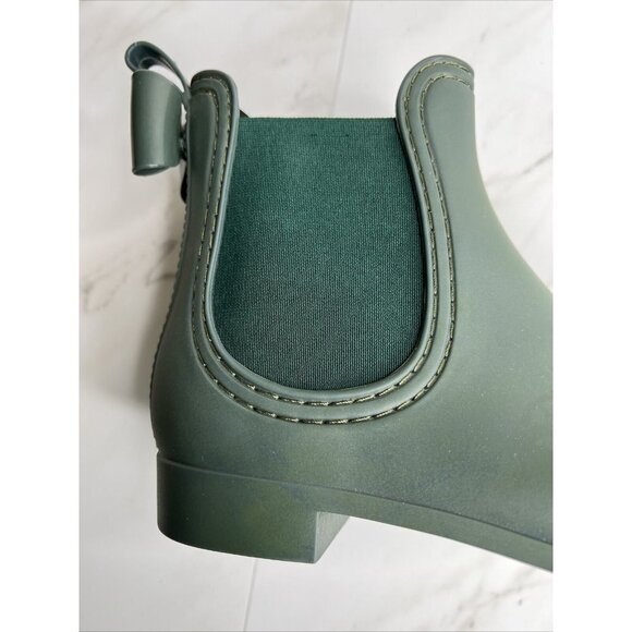 Catherine Malandrino Women's Briellie Bow Rain Boot in Green EUR 38 US 7 - Picture 8 of 8